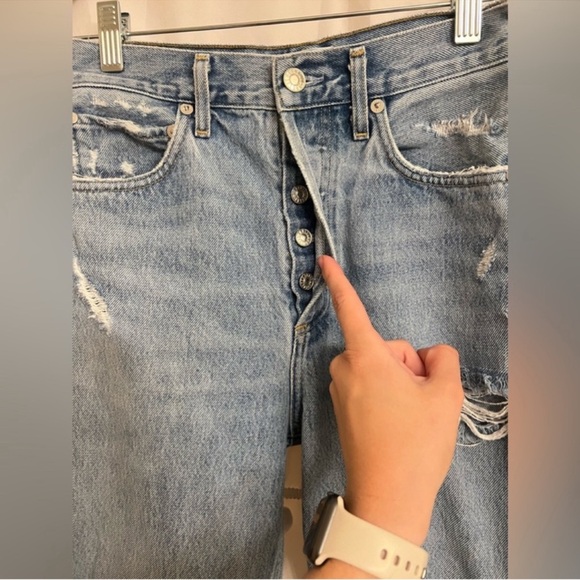 AGOLDE 90'S Mid Rise Straight Jeans Fall Out Women’s Size 23 - Picture 5 of 8